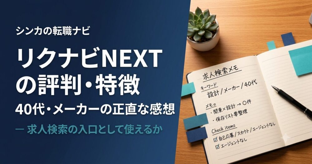リクナビNEXT の評判・特徴|40代・メーカーが使ってみた正直な感想